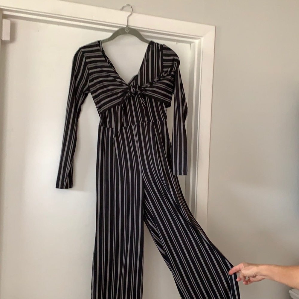 Tie front jump suit